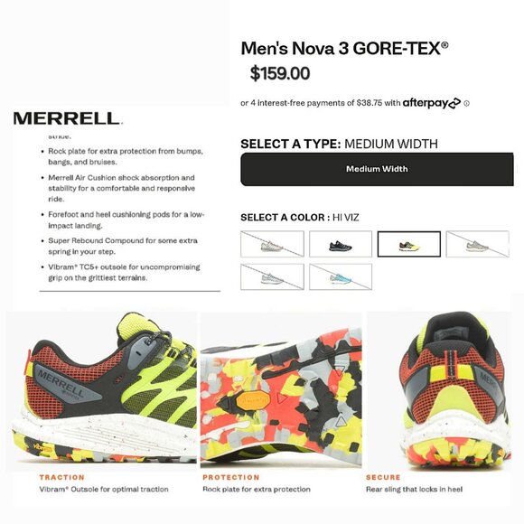MERRELL 'NOVA 3 GORE-TEX' WEATHER/WATERPROOF TRAIL RUNNING REFLECTIVE SHOES - Picture 13 of 16